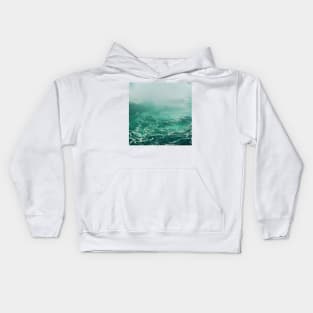 Emerald Ocean Water Waves Mist and Surf Dreams Kids Hoodie